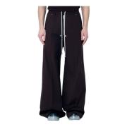 Rick Owens Stretch Wide Bela Pants med fickor Brown, Herr