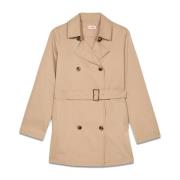 Oltre Trenchcoat med belagda tygprofiler Beige, Dam