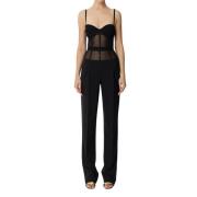 Elisabetta Franchi Svarta Byxor med Stiligt Design Black, Dam