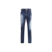 Dsquared2 Vintage Slitna Jeans med Läderdetaljer Blue, Herr