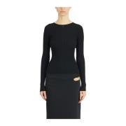 Courrèges Räfflad Viskostopp Black, Dam