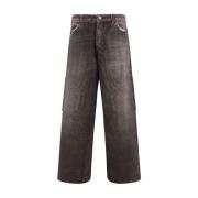 Emporio Armani Låg midja bomull jeans femficksdesign Gray, Herr