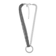 Dansk Copenhagen Tjock Silver Statement Halsband Gray, Dam