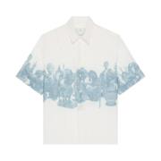 Givenchy Casual Bomullsskjorta i Trendig Stil Blue, Herr