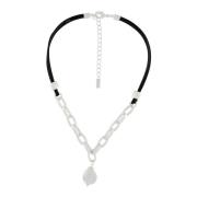 Dansk Copenhagen Chunky Leather Mix Necklace Gray, Dam