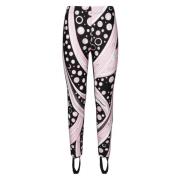 Emilio Pucci Elastisk midja Ribbade byxor Svart Rosa Multicolor, Dam