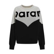 Isabel Marant Étoile Bomullsweatshirt med ribbad rund hals Multicolor,...