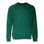 Dolce & Gabbana Grön Nylon Logo Crew Neck Sweater Green, Herr