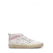 Golden Goose Mid Star Läder Höga Sneakers White, Dam