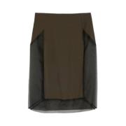 Ami Paris Crepe Midi Kjol Brown, Dam