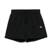 Maison Kitsuné Svarta Shorts med Elastisk Midja Black, Dam