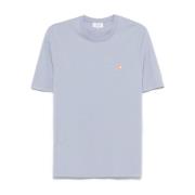 Maison Kitsuné Klarblå Crew Neck T-shirts Blue, Herr