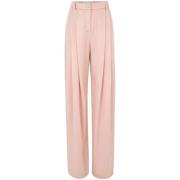 Nina Ricci Rosa Wide Leg Byxor Veckdetaljer Pink, Dam