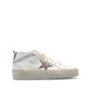 Golden Goose Hi Mid Star Lace-Up Sneakers White, Dam