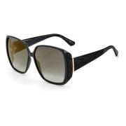 Jimmy Choo Svarta Plast Solglasögon, UV-filter 3 Black, Dam