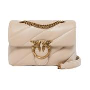 PINKO Love Puff Mini Clutch i Sheeo Nappa Beige, Dam