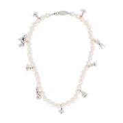 Vivienne Westwood Anglo Pärlhalsband Platina/Cremrose Gray, Herr