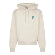 Burberry Stilig Dragsko Hoodie Grönt Logotyp White, Herr