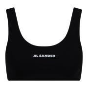 Jil Sander Svart Stretch Nylon BH Black, Dam