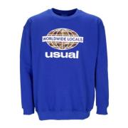 Usual Blå Lättvikts Crewneck Sweatshirt Blue, Herr