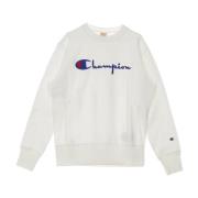 Champion Vit Big Logo Crewneck Sweatshirt White, Herr