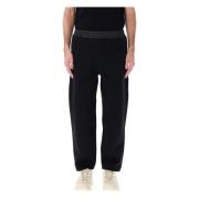 Moncler Svarta Sweat Bottoms med Nylonpanel Black, Herr