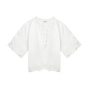 Isabel Marant Vit Broderad Topp White, Dam