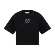 Off White T-shirt med logotyp Black, Dam