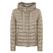 Herno Quiltad Pufferjacka med huva Beige, Dam