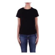 Pinko Logo Front T-shirts och Polos Black, Dam