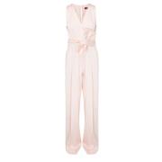 Max Mara Studio Rosa Cady Jumpsuit med V-ringning Pink, Dam