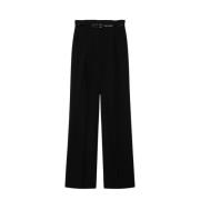 Max Mara Studio Marusca Ull Höga Midjbyxor Black, Dam