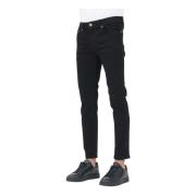 Versace Jeans Couture Svarta Skinny Jeans med Metall Detaljer Black, H...