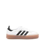 Adidas Vita Läder Sneakers Snörning Logo White, Dam