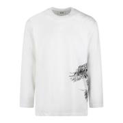 Y-3 Grafiskt Tryck Långärmad T-shirt White, Herr