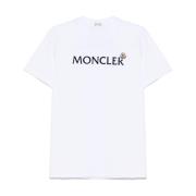 Moncler Vit Crew Neck T-shirts och Polos White, Herr