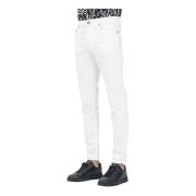 Versace Jeans Couture Vita Skinny Jeans med Metalliska Detaljer White,...