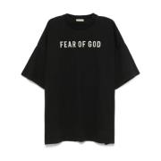 Fear Of God Svart Jersey Crew Neck Logo T-shirt Black, Herr