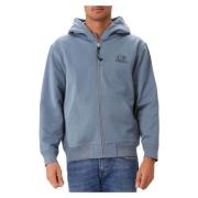 C.p. Company Blå Full Zip Logo Väst Blue, Herr