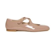 Stuart Weitzman Nude Patent Leather Ballerinaskor Pink, Dam