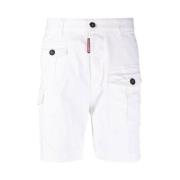 Dsquared2 Stiliga Denim Shorts för Män White, Herr