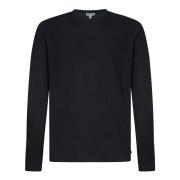 James Perse Räfflad Crew Neck T-shirts och Polos Black, Herr