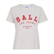 Ball Sportig Tee Top Medium Grey Melange Gray, Dam