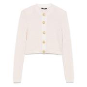 Balmain Labyrint Stickad Kofta Beige, Dam