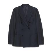 Lardini Randig Blazer i Preussisk Blå Blue, Herr