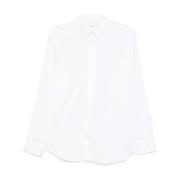 Lardini Vit Poplin Skjorta med Spridkrage White, Herr