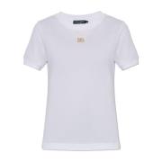 Dolce & Gabbana T-shirt med logotypformad applikation White, Dam