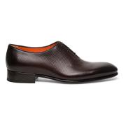 Santoni Herr präglad läder Oxford sko Brown, Herr