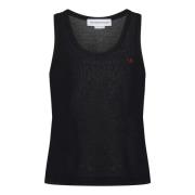 Victoria Beckham Svart Tanktop med Rött Broderi Black, Dam