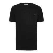 Kiton Svart T-shirt med bröstficka Black, Herr